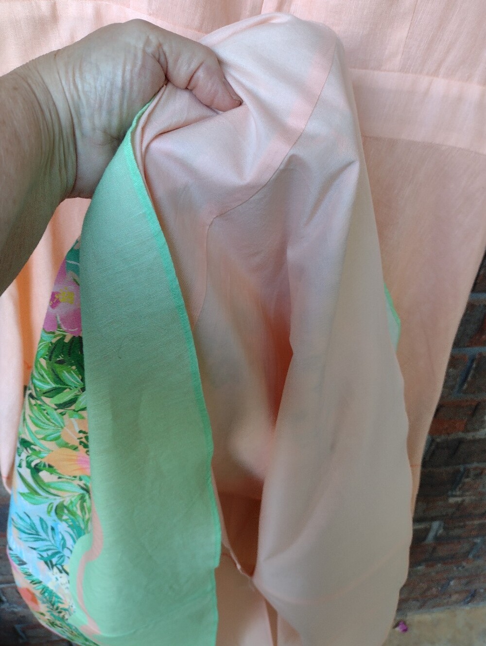 Talbots Linen Blend Peach Maxi Sundress Women's 12 Sunset Horizon Tropical NWT - Picture 4 of 6